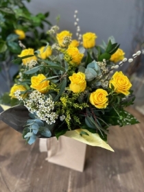 Dozen Yellow Rose Box